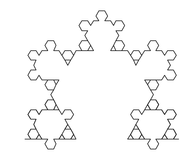 A photo of an order 3 hexagonal fractal